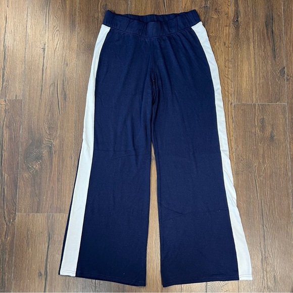 Gap Navy Side Stripe Wide leg Lounge Pants SZ MED - Picture 2 of 5